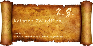 Kriston Zoltána névjegykártya